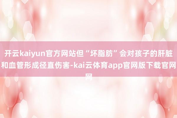 开云kaiyun官方网站但“坏脂肪”会对孩子的肝脏和血管形成径直伤害-kai云体育app官网版下载官网