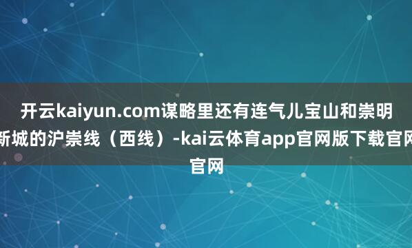 开云kaiyun.com谋略里还有连气儿宝山和崇明新城的沪崇线（西线）-kai云体育app官网版下载官网