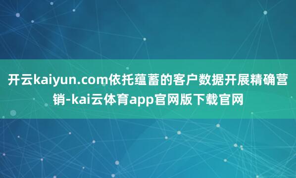 开云kaiyun.com依托蕴蓄的客户数据开展精确营销-kai云体育app官网版下载官网